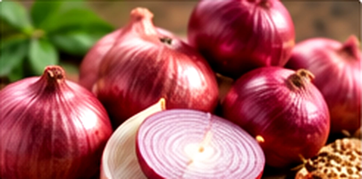 Illustrative photograph of Fresh Indian Red Onions